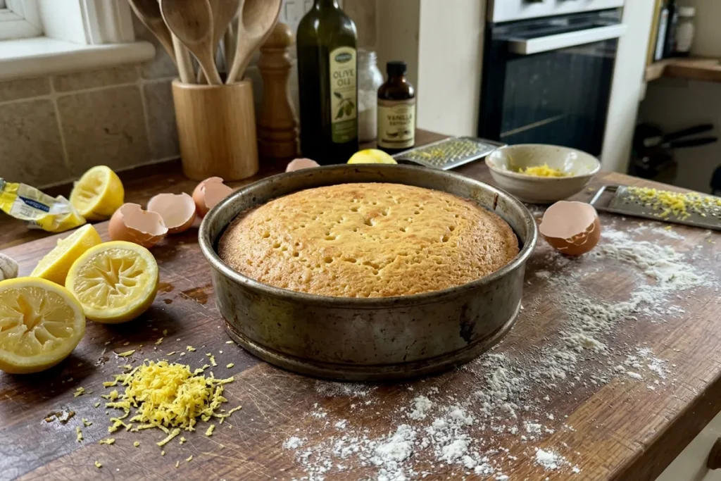 Bardzo puszyste ciasto cytrynowe: trik z gorącym kremem, który zmienia wszystko