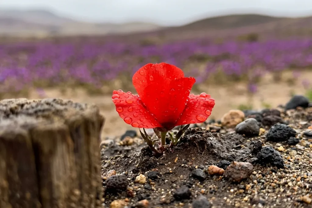 Deszcz zamienił najsuchszą pustynię świata w morze kwiatów. To widowisko dla oczu i ogromny problem dla ekspertów