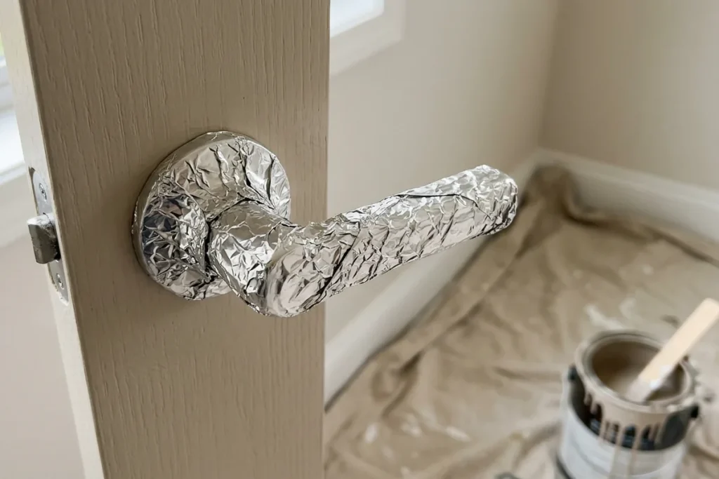 Eksperci od remontów polecają owijanie klamek folią aluminiową: Sprytny sposób na uniknięcie zniszczeń w domu