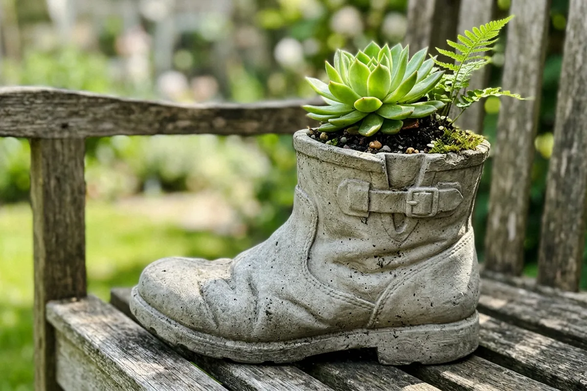 Genialny trik z betonem i starymi butami: Twój ogród zyska darmowy system nawadniania i designerski wygląd