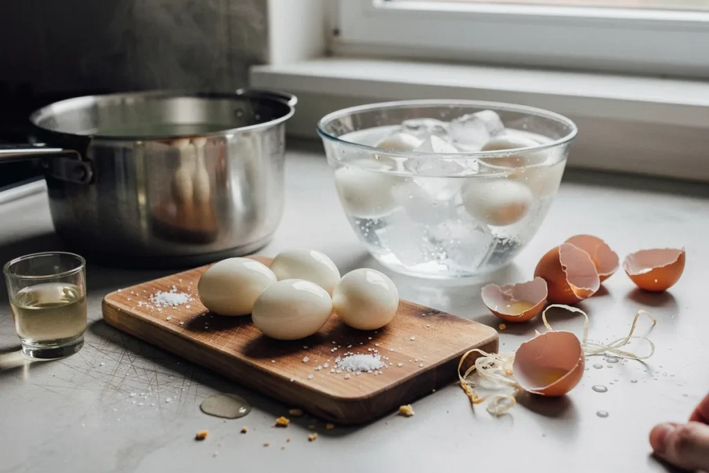 Jajka na twardo: prosty trik, żeby obrać je bez rozrywania