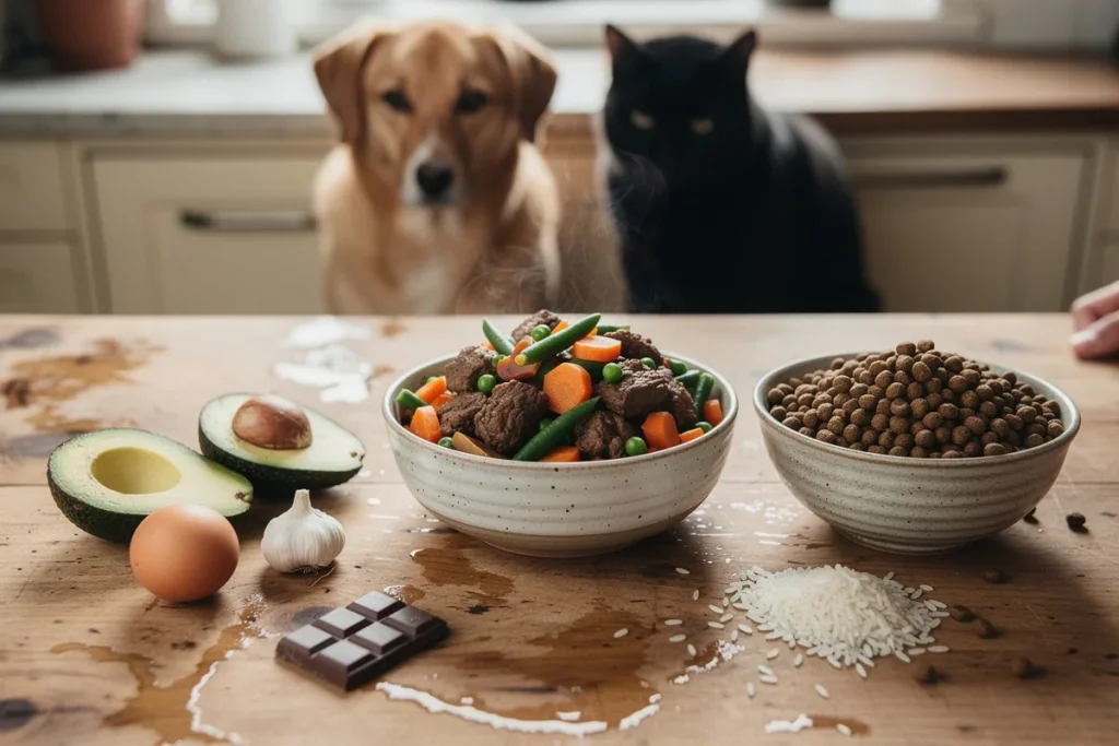 Naturalne jedzenie dla psów i kotów: weterynarz wyjaśnia bezpieczną zmianę diety i produkty zakazane