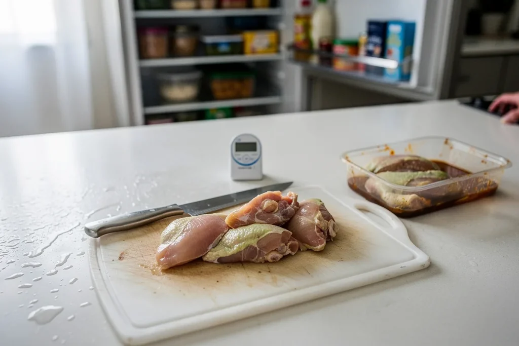 Natychmiast odłóż kurczaka. Znak, że mięso nadaje się tylko do wyrzucenia