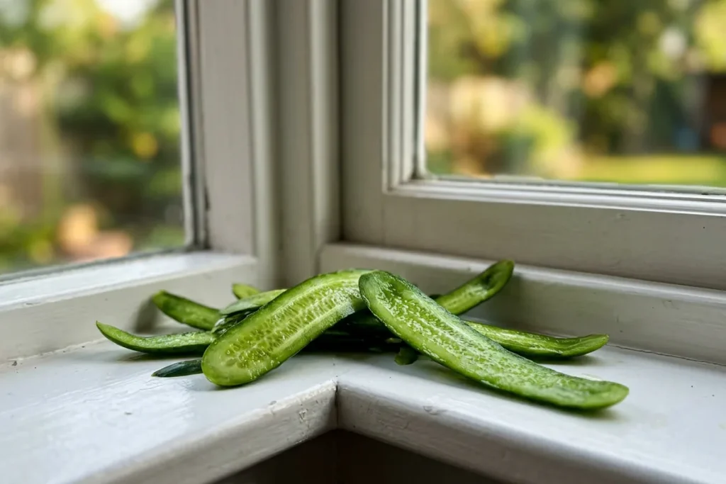 Połóż obierki z ogórka na parapecie i zobacz, co się stanie – ten trik bije na głowę sklepowe spraye