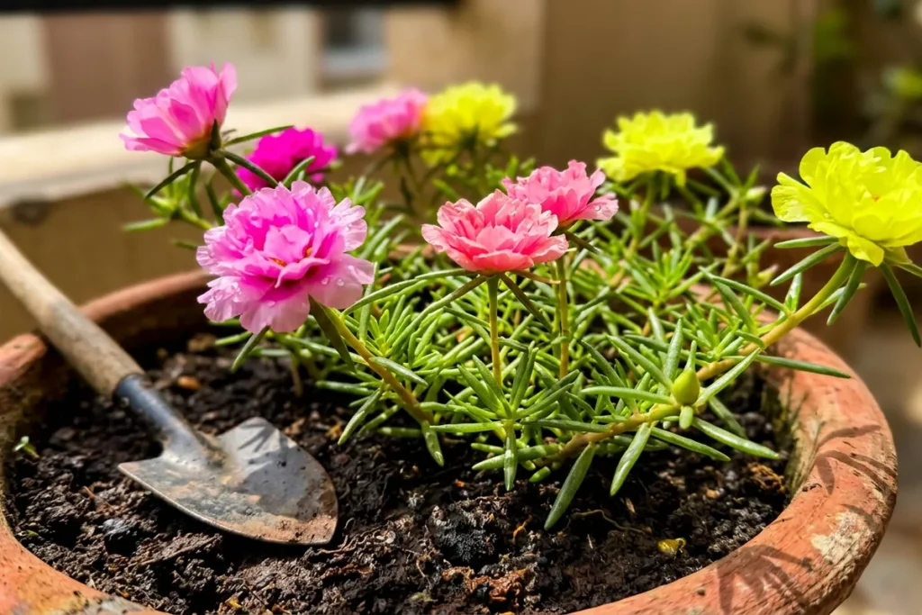 Portulaka wielkokwiatowa w doniczce: poznaj sekret burzy kwiatów, która przetrwa nawet największe upały