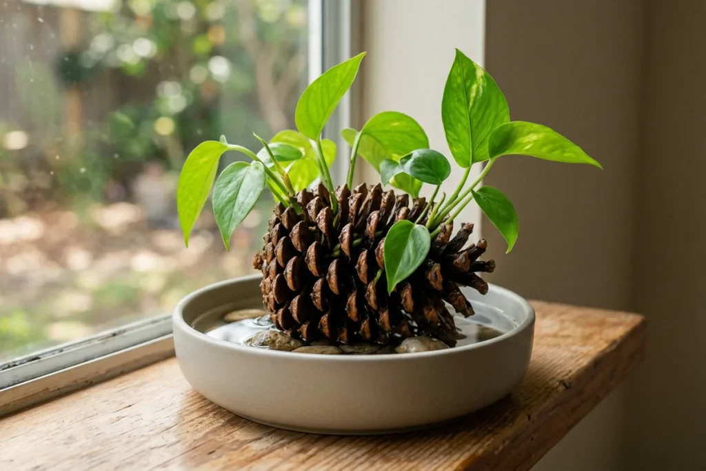 Zamiast kupować drogie stojaki, idź do lasu – ten darmowy gadżet uratuje Twoje domowe sadzonki